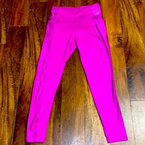Victoria's Secret Size 8 M Women's Hot Pink Silky Leggings With Pockets 23" Inse